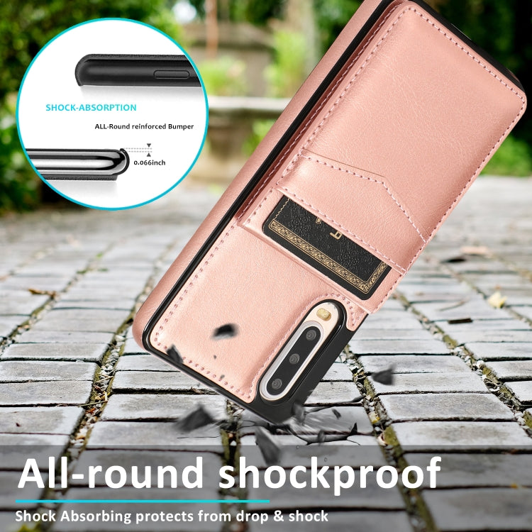 For Huawei P30 Solid Color PC + TPU Protective Case with Holder & Card Slots