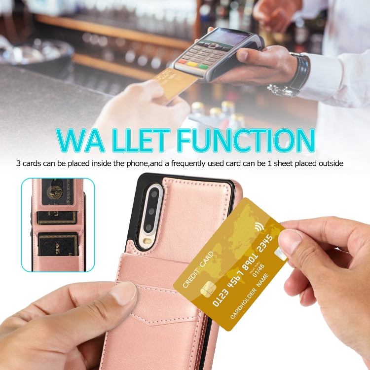 For Huawei P30 Solid Color PC + TPU Protective Case with Holder & Card Slots