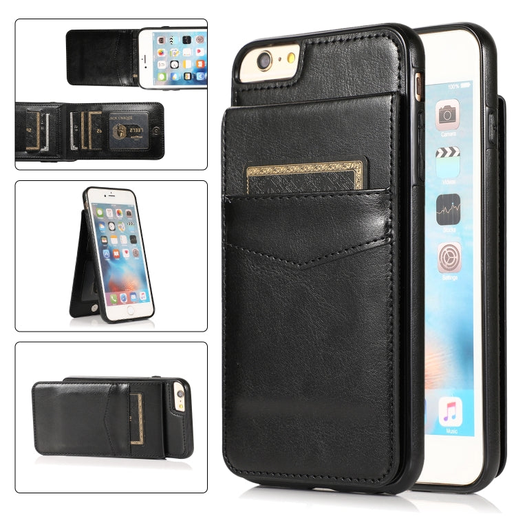 Solid Color PC + TPU Protective Case with Holder & Card Slots For iPhone 6