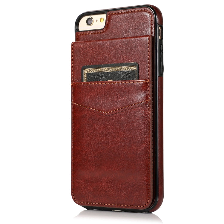 Solid Color PC + TPU Protective Case with Holder & Card Slots For iPhone 6