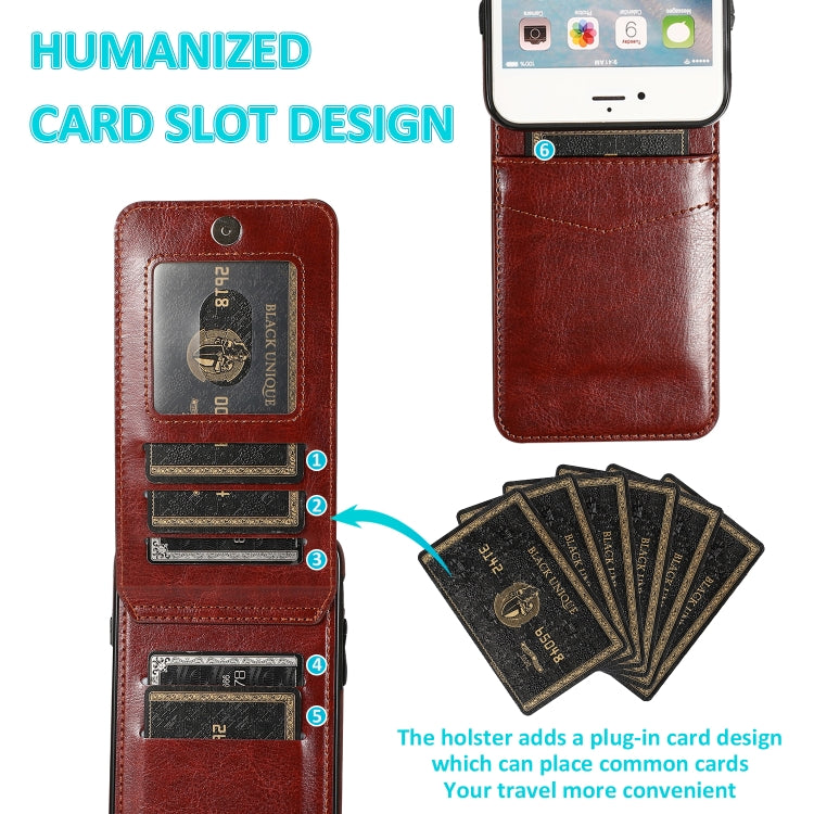 Solid Color PC + TPU Protective Case with Holder & Card Slots For iPhone 6
