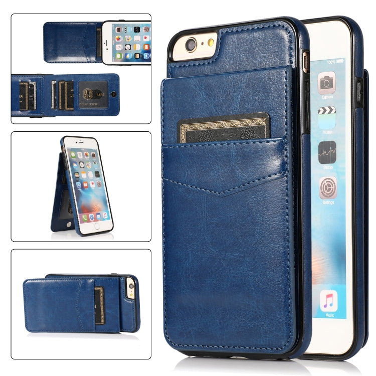 Solid Color PC + TPU Protective Case with Holder & Card Slots For iPhone 6