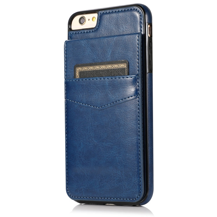 Solid Color PC + TPU Protective Case with Holder & Card Slots For iPhone 6