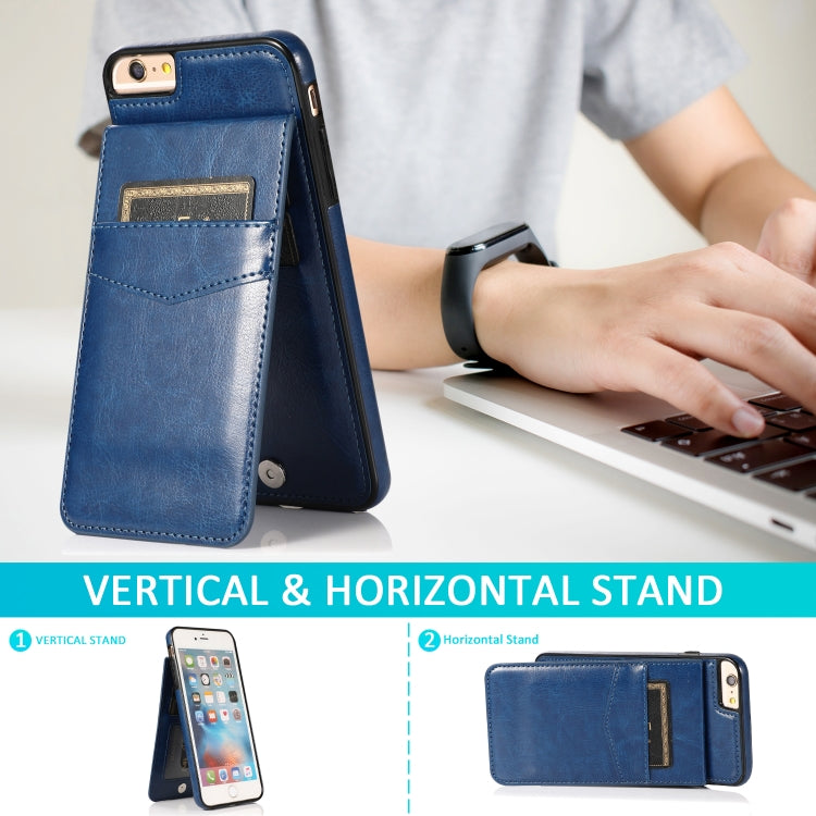 Solid Color PC + TPU Protective Case with Holder & Card Slots For iPhone 6