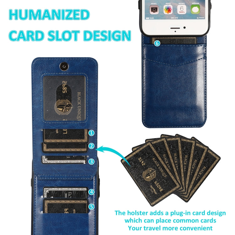 Solid Color PC + TPU Protective Case with Holder & Card Slots For iPhone 6