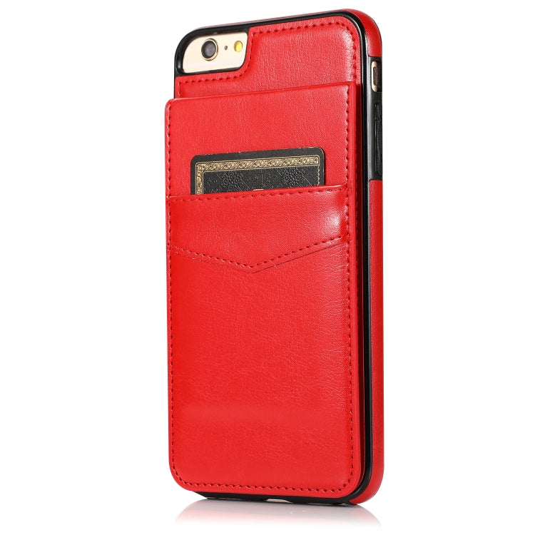 Solid Color PC + TPU Protective Case with Holder & Card Slots For iPhone 6