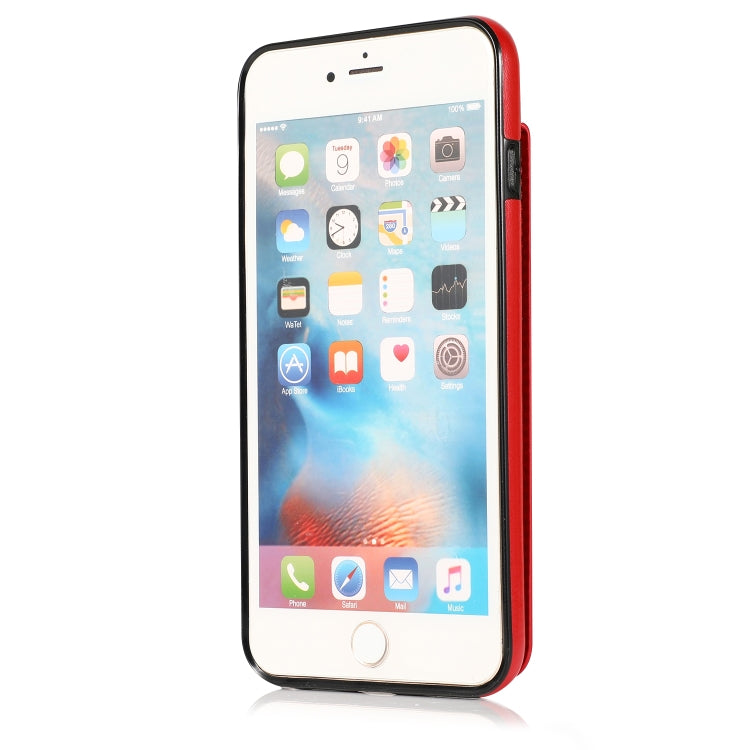Solid Color PC + TPU Protective Case with Holder & Card Slots For iPhone 6