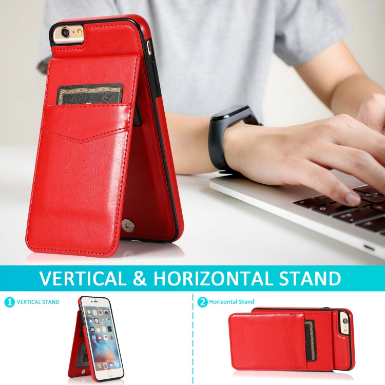 Solid Color PC + TPU Protective Case with Holder & Card Slots For iPhone 6