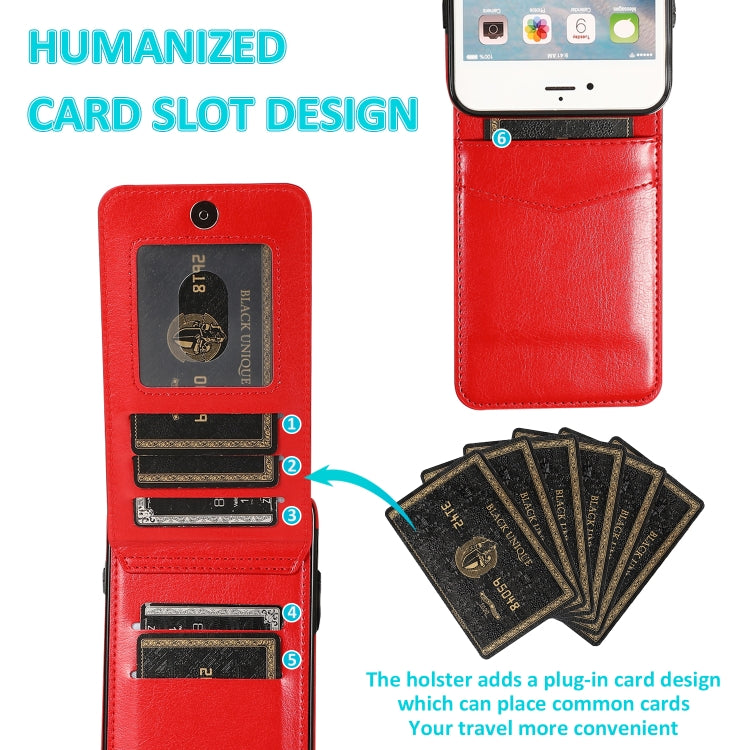 Solid Color PC + TPU Protective Case with Holder & Card Slots For iPhone 6