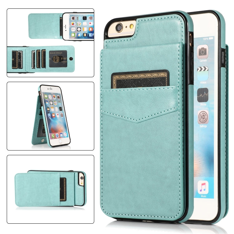 Solid Color PC + TPU Protective Case with Holder & Card Slots For iPhone 6