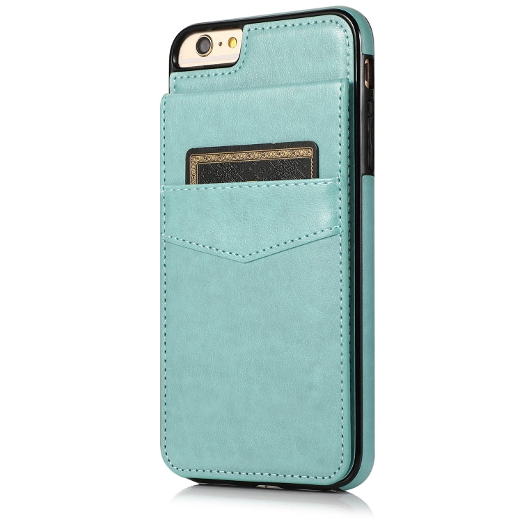 Solid Color PC + TPU Protective Case with Holder & Card Slots For iPhone 6
