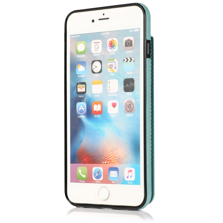 Solid Color PC + TPU Protective Case with Holder & Card Slots For iPhone 6