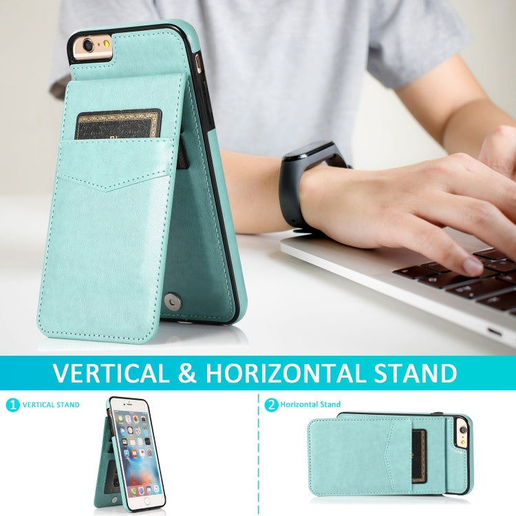 Solid Color PC + TPU Protective Case with Holder & Card Slots For iPhone 6