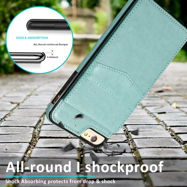 Solid Color PC + TPU Protective Case with Holder & Card Slots For iPhone 6