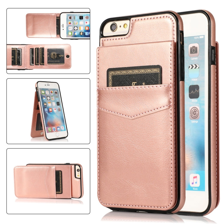 Solid Color PC + TPU Protective Case with Holder & Card Slots For iPhone 6