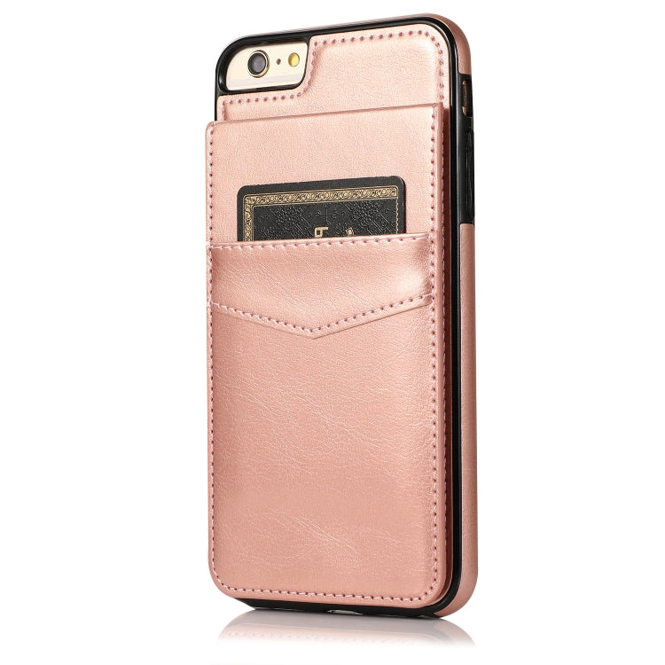 Solid Color PC + TPU Protective Case with Holder & Card Slots For iPhone 6