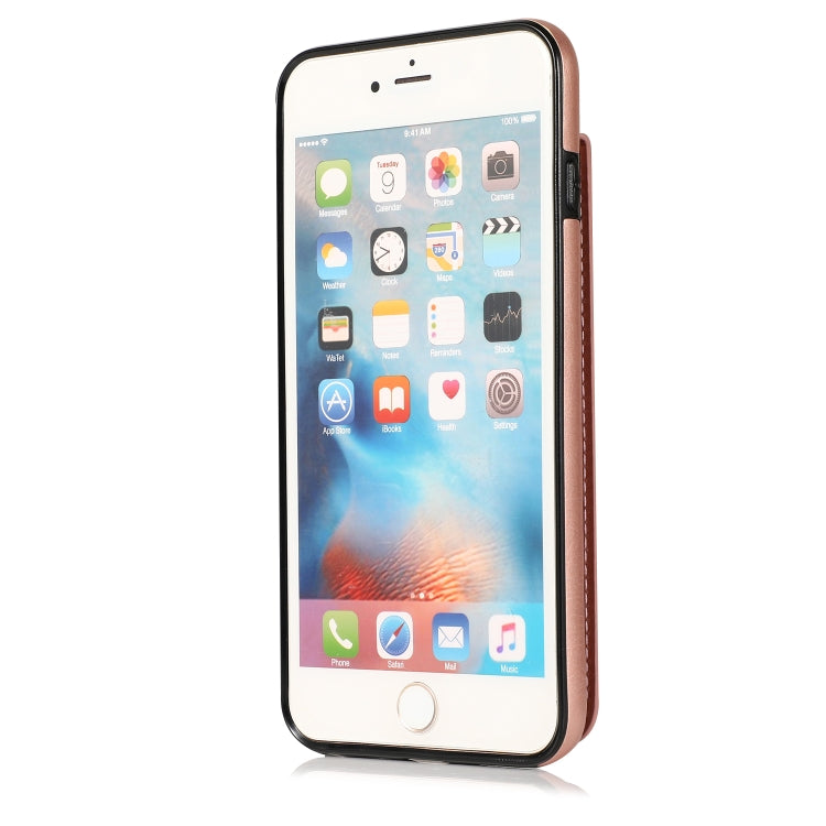 Solid Color PC + TPU Protective Case with Holder & Card Slots For iPhone 6