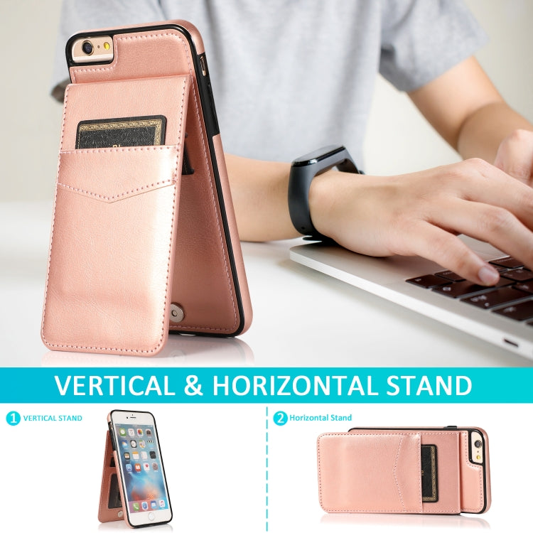 Solid Color PC + TPU Protective Case with Holder & Card Slots For iPhone 6