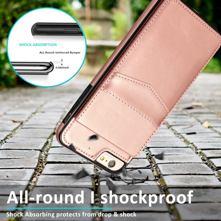 Solid Color PC + TPU Protective Case with Holder & Card Slots For iPhone 6