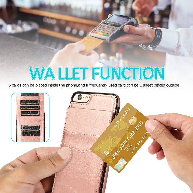 Solid Color PC + TPU Protective Case with Holder & Card Slots For iPhone 6