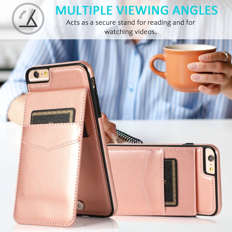 Solid Color PC + TPU Protective Case with Holder & Card Slots For iPhone 6