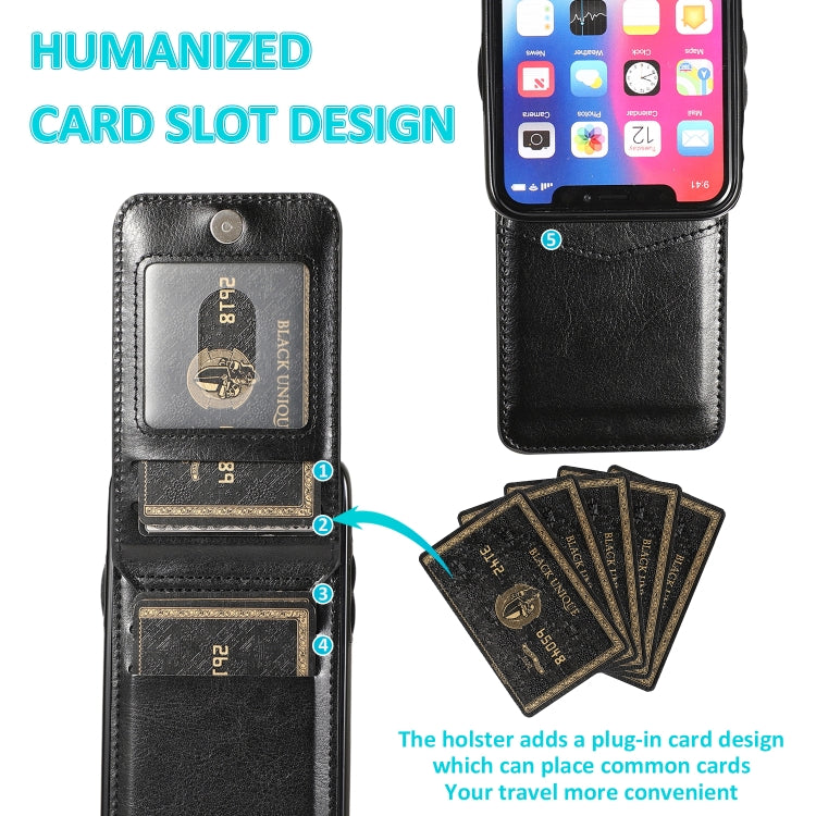 For iPhone X / XS Solid Color PC + TPU Protective Case with Holder & Card Slots