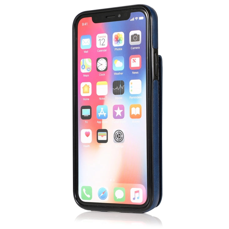 For iPhone X / XS Solid Color PC + TPU Protective Case with Holder & Card Slots