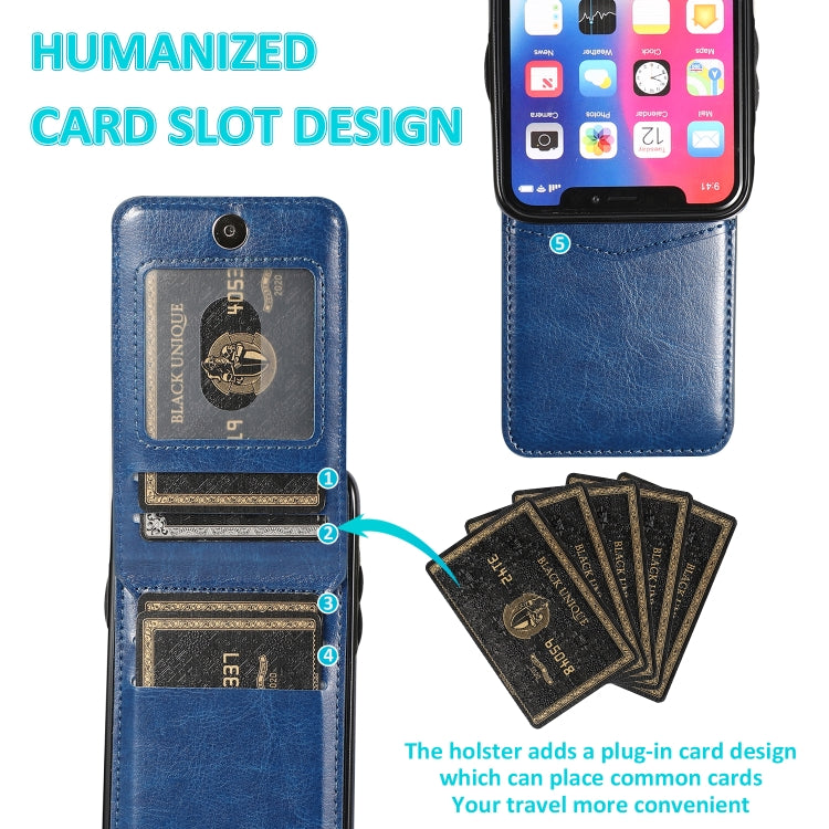 For iPhone X / XS Solid Color PC + TPU Protective Case with Holder & Card Slots