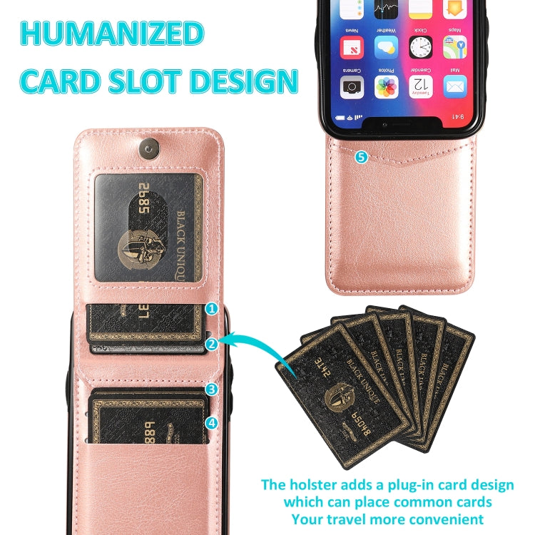 For iPhone X / XS Solid Color PC + TPU Protective Case with Holder & Card Slots