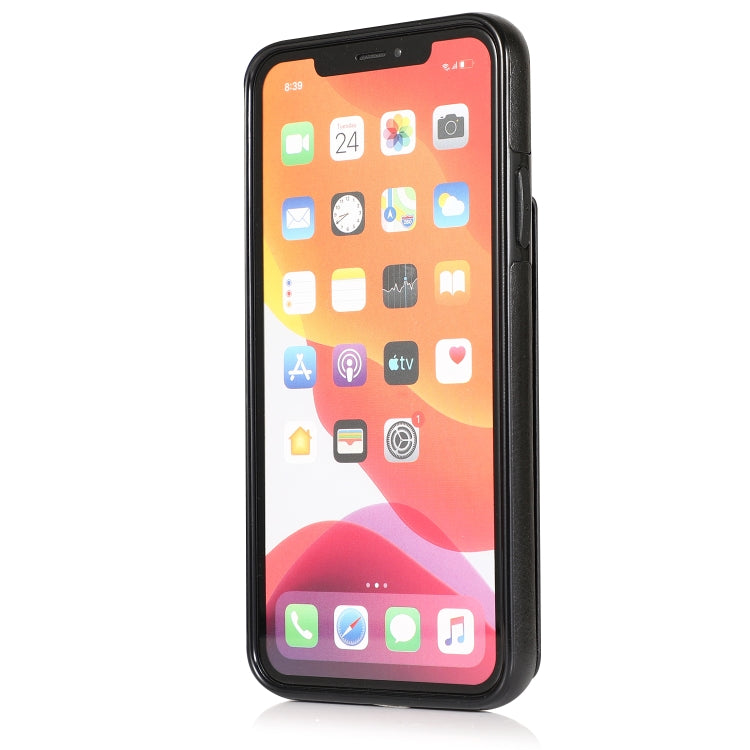 For iPhone 11 Solid Color PC + TPU Protective Case with Holder & Card Slots