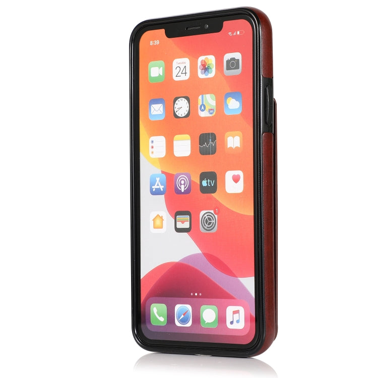 For iPhone 11 Solid Color PC + TPU Protective Case with Holder & Card Slots