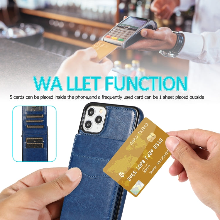 For iPhone 11 Solid Color PC + TPU Protective Case with Holder & Card Slots