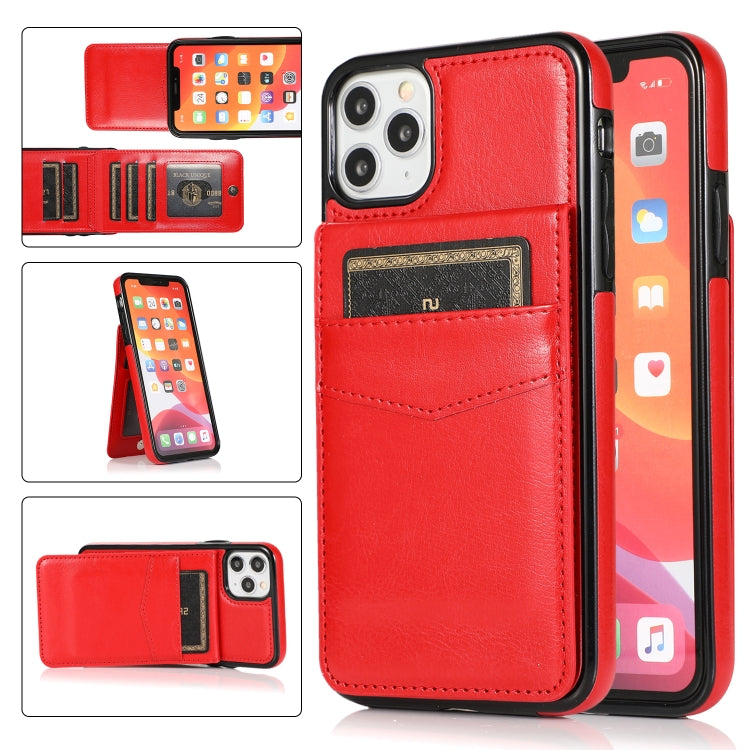For iPhone 11 Solid Color PC + TPU Protective Case with Holder & Card Slots