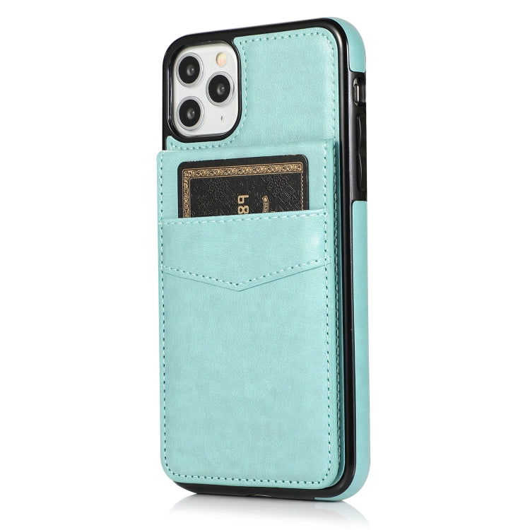 For iPhone 11 Solid Color PC + TPU Protective Case with Holder & Card Slots