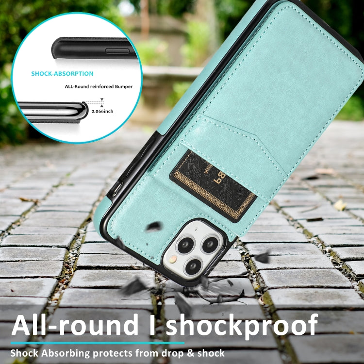 For iPhone 11 Solid Color PC + TPU Protective Case with Holder & Card Slots