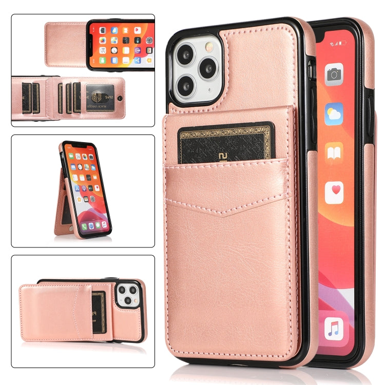 For iPhone 11 Solid Color PC + TPU Protective Case with Holder & Card Slots
