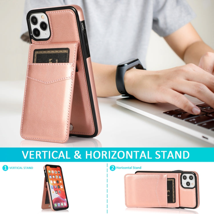For iPhone 11 Solid Color PC + TPU Protective Case with Holder & Card Slots