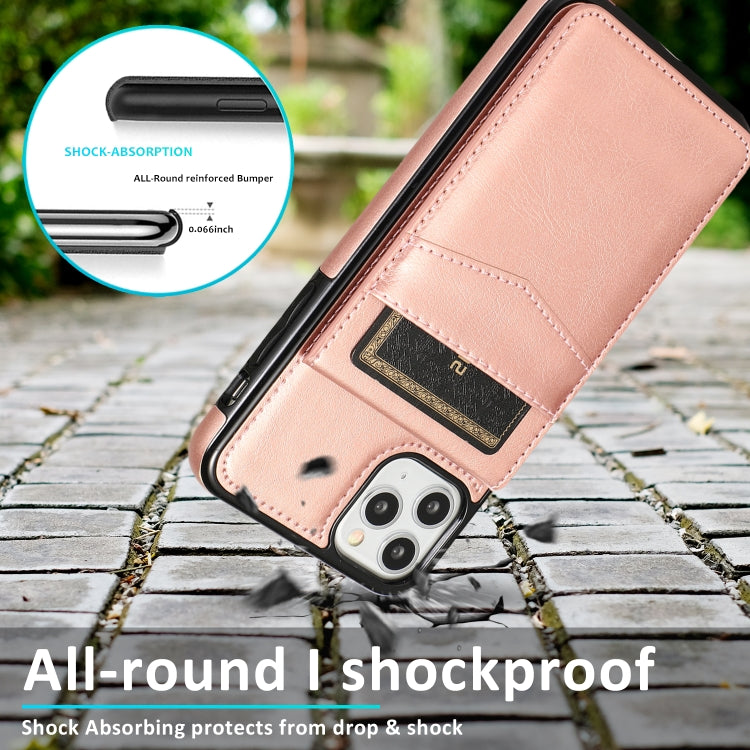 For iPhone 11 Solid Color PC + TPU Protective Case with Holder & Card Slots