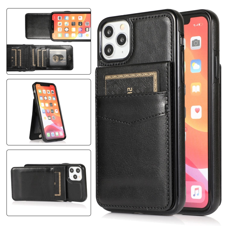 For iPhone 11 Pro Solid Color PC + TPU Protective Case with Holder & Card Slots