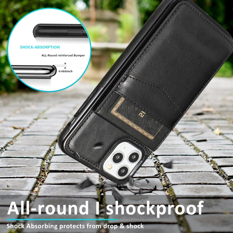 For iPhone 11 Pro Solid Color PC + TPU Protective Case with Holder & Card Slots