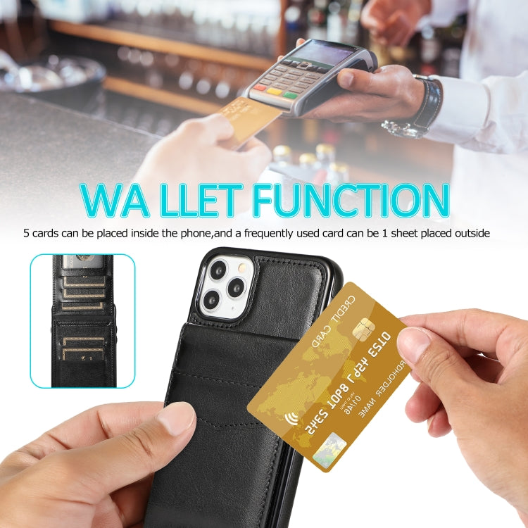 For iPhone 11 Pro Solid Color PC + TPU Protective Case with Holder & Card Slots