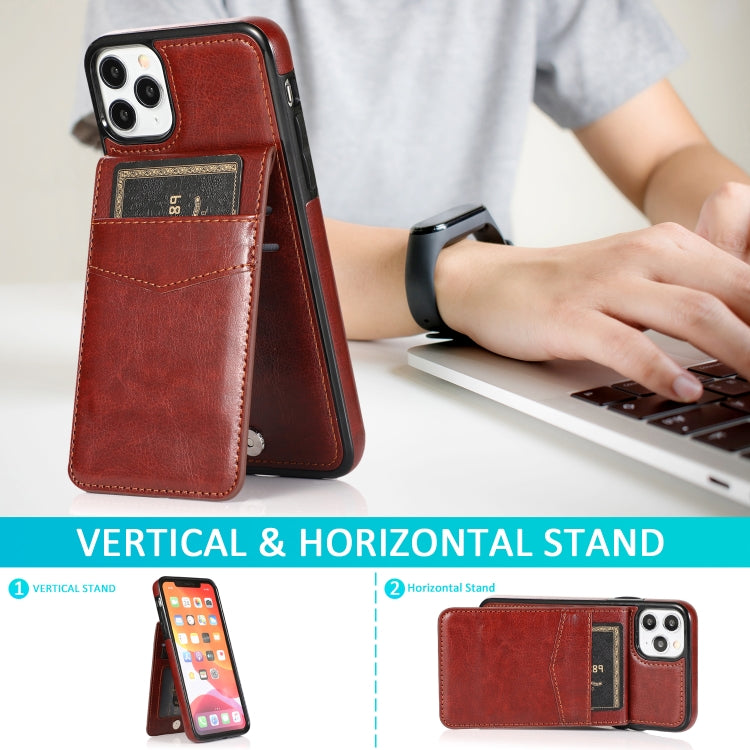 For iPhone 11 Pro Solid Color PC + TPU Protective Case with Holder & Card Slots