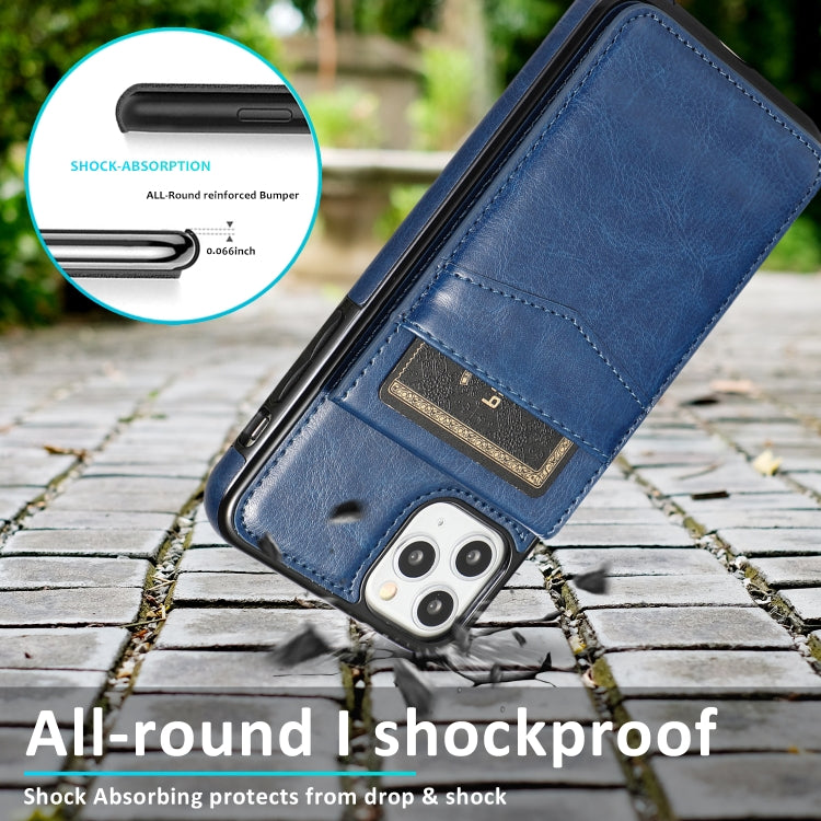 For iPhone 11 Pro Solid Color PC + TPU Protective Case with Holder & Card Slots