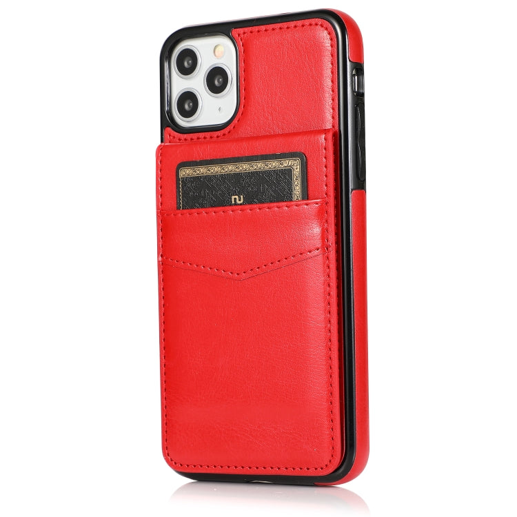 For iPhone 11 Pro Solid Color PC + TPU Protective Case with Holder & Card Slots