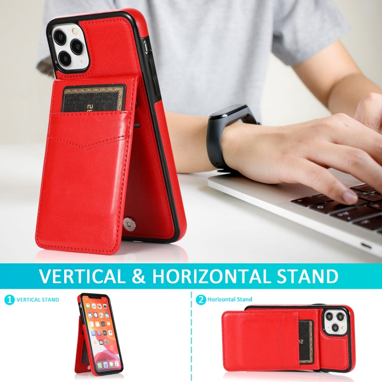For iPhone 11 Pro Solid Color PC + TPU Protective Case with Holder & Card Slots