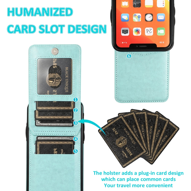 For iPhone 11 Pro Solid Color PC + TPU Protective Case with Holder & Card Slots