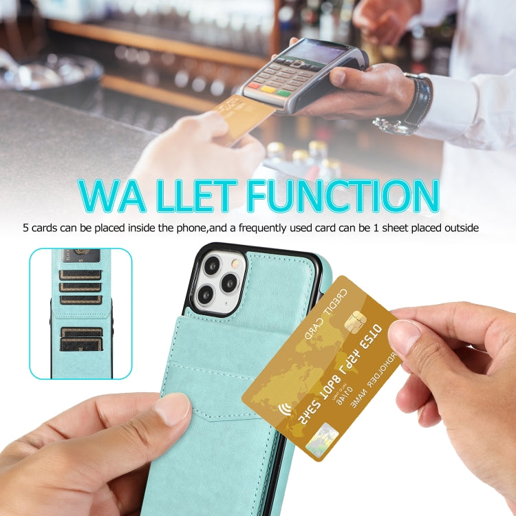 For iPhone 11 Pro Solid Color PC + TPU Protective Case with Holder & Card Slots