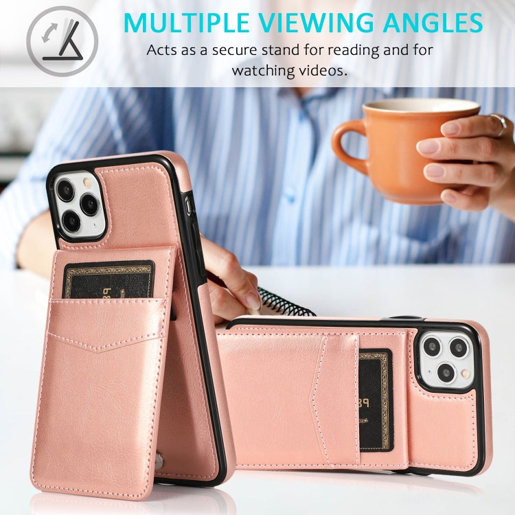 For iPhone 11 Pro Solid Color PC + TPU Protective Case with Holder & Card Slots