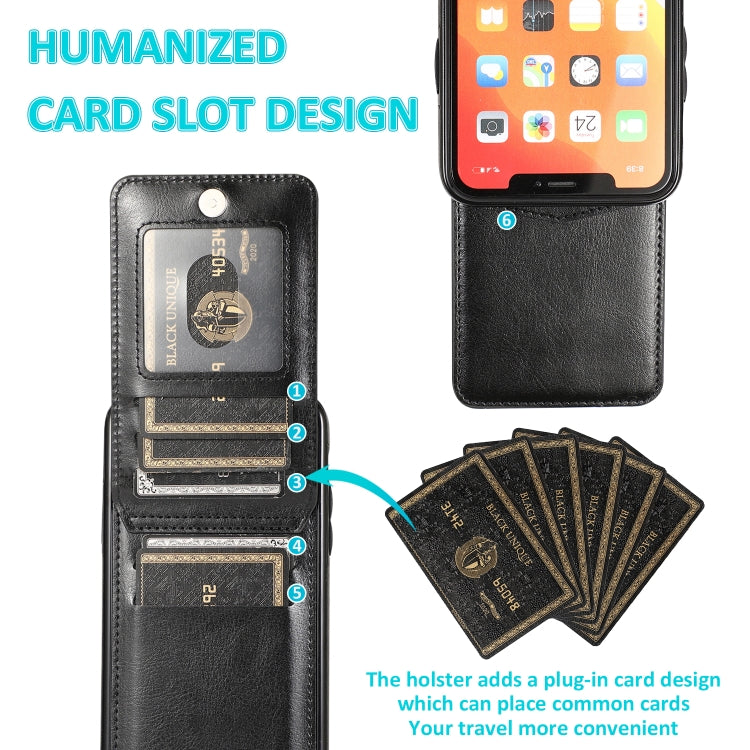 For iPhone 11 Pro Max Solid Color PC + TPU Protective Case with Holder & Card Slots