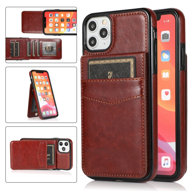 For iPhone 11 Pro Max Solid Color PC + TPU Protective Case with Holder & Card Slots